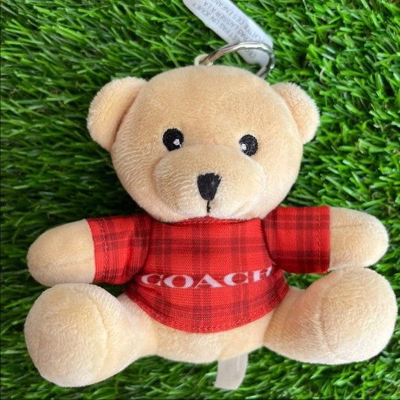 Coach Limited Edition Fuzzy Teddy Bear key/bag chain